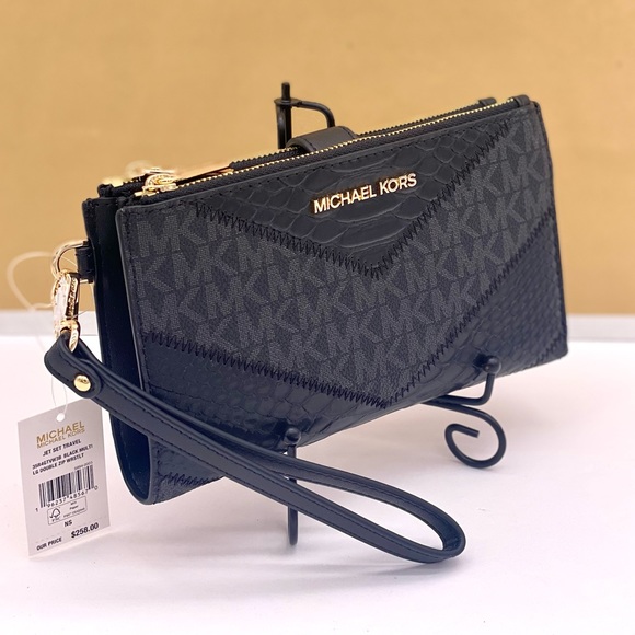 Michael Kors DoubleZip Wallet Wristlet Phone Case Black Multi - Picture 11 of 13
